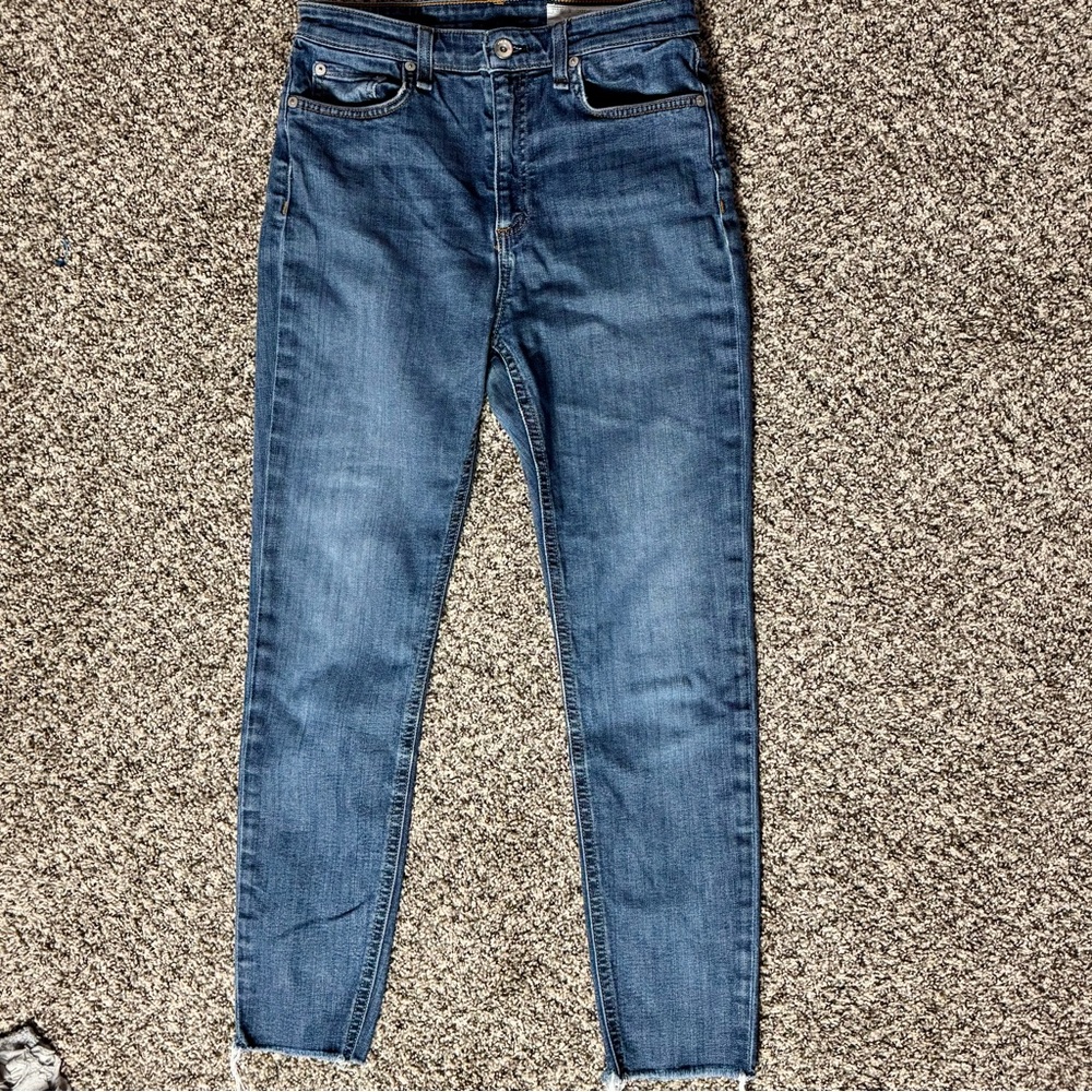 rag & bone High Rise Ankle Blue Women's Skinny Jeans